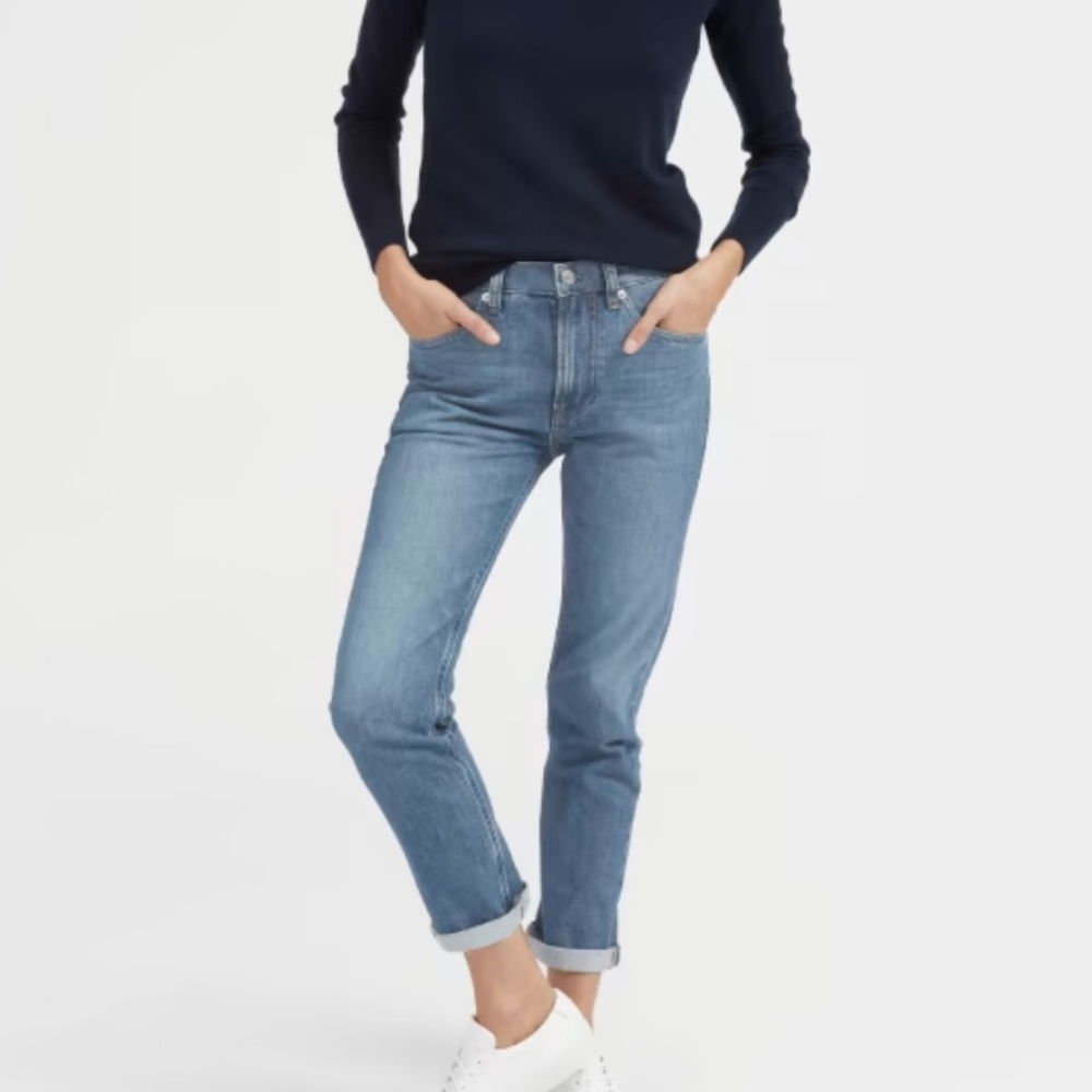 Everlane modern boyfriend jean high rise mid blue in size 25 regular